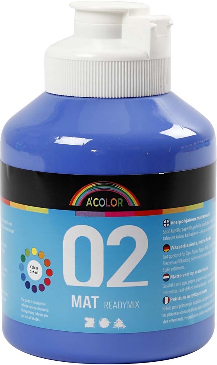 A-Color acrylverf, blauw, 02 - matt, 500ml [HOB-32124]